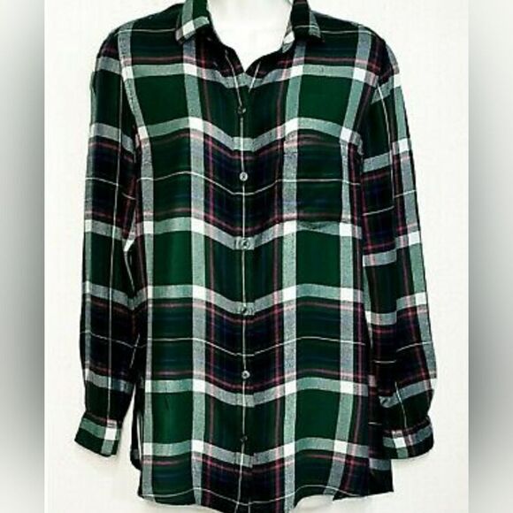 Old Navy Classic Flannel, Green and Pink, size small - Picture 1 of 3